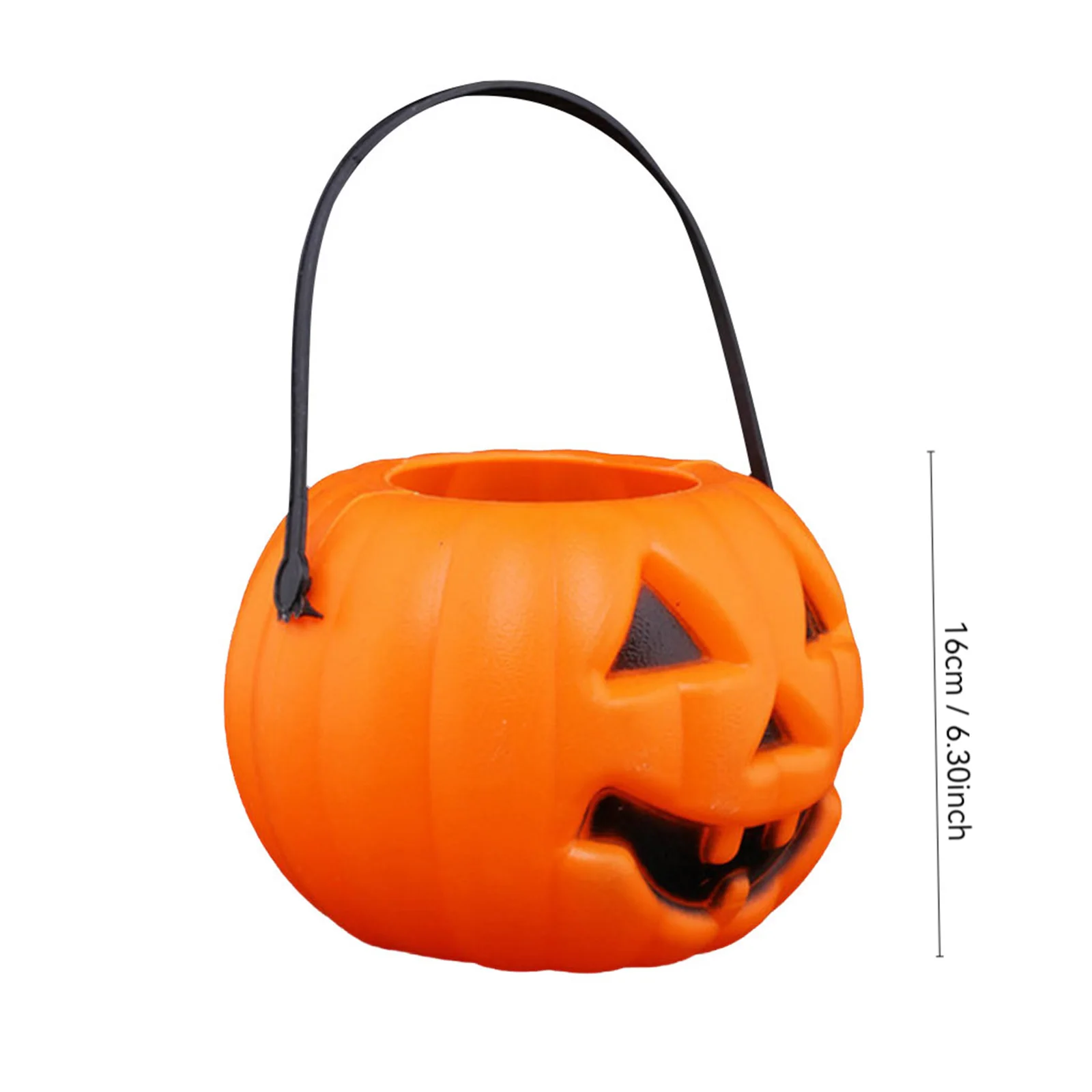 Portable Bucket Halloween Trick Or Treat Orange Basket Party Candy Handheld Kids Gift Container Halloween Bucket Glowing Pumpkin