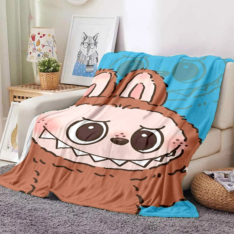 Trendy IP Nordic Forest Elf Image THE MONSTERS LABUBU Blanket Cute Cartoon Doll Sofa Cover Bed Sheet throw blanket