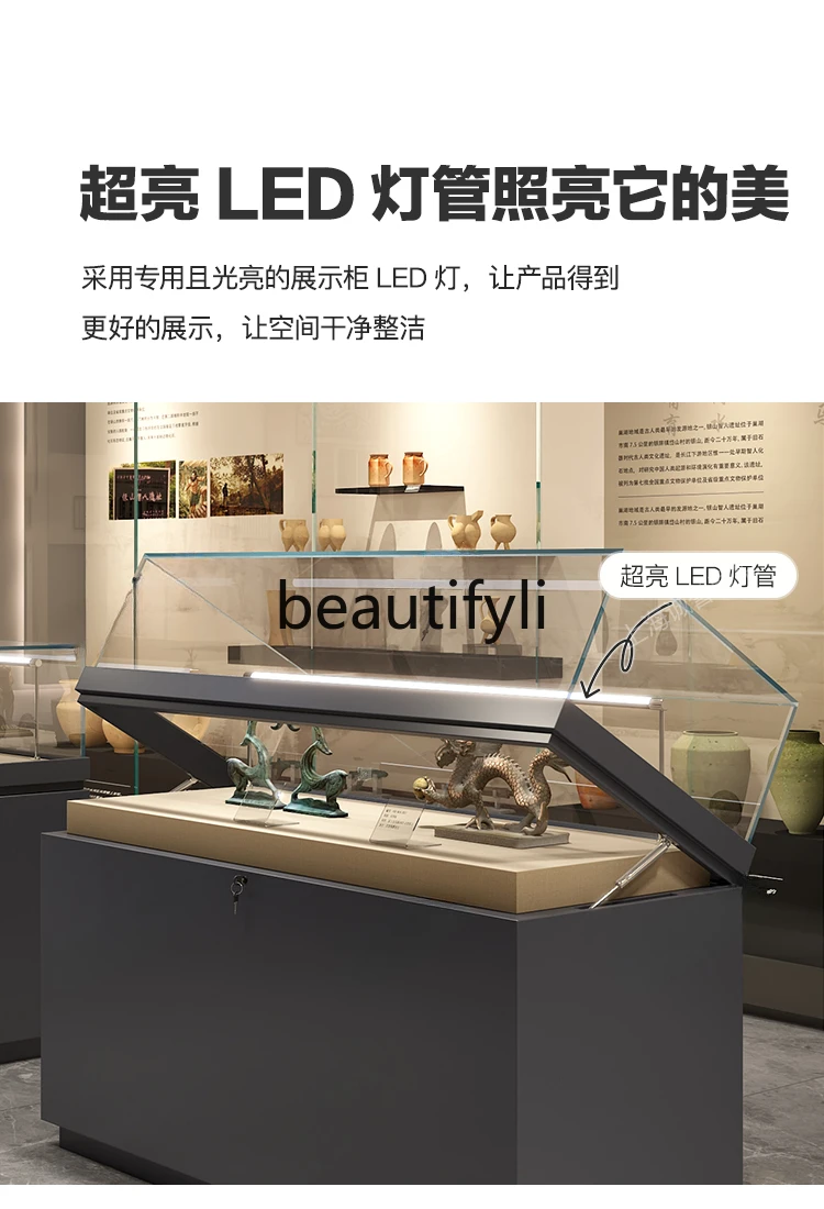 Display cabinet  Cultural relics Calligraphy and painting jewelry Exhibition samples Dust-proof glass