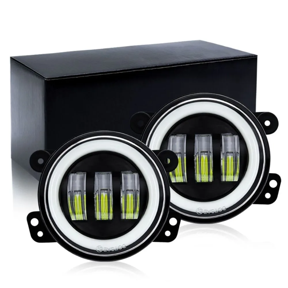 

2PCS Professional 4 Inch LED Fog Lights Amber Yellow Led Chips Waterproof Offroad Driving Fog Lights Car Motorcycle Lamp