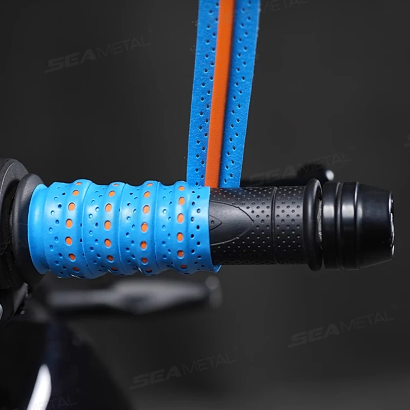 SEAMETAL Motorcycle Handlebar Tape Road Bike Bar Tape Breathable Anti Scratch Tape Anti-Vibration Tape Durable Protection Straps