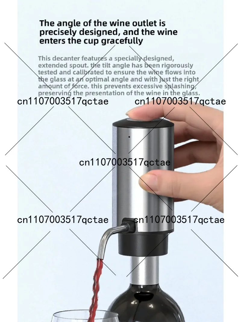 

Automatic Wine Decanter Dispenser with Type-C Charging, Fast Pouring Stainless Steel for Parties