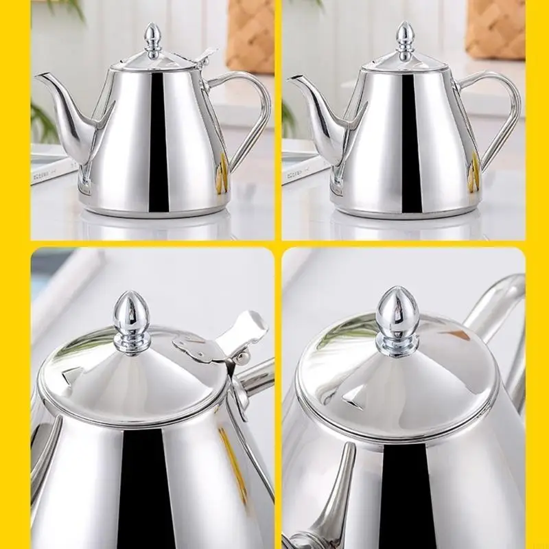 F19B Stainless Steel Beverage Pots Water Pitcher Large Serving Pots Serving Teapot Suitable for Home and Office Refreshment