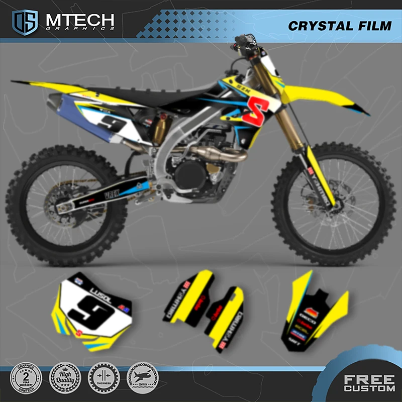 

DSMTECH MOTO Custom Team мотоциклетная графика фоновые наклейки наборы наклеек для SUZUKI RMZ 450 2018 2019 2020 19-22 RMZ 250 007