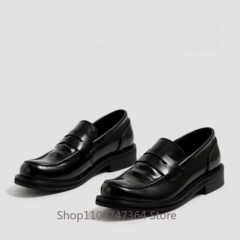 Luxury Designer Genuine Leather Loafers Men's Dress Shoes Office Business Black Wedding Leather Shoes Male Oxfords Youth