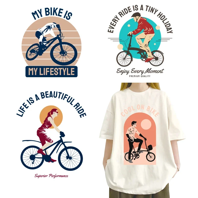 Street Culture Leisure cycling competition iron on transfer for clothing dtf transfers ready to press Heat Transfer Printing