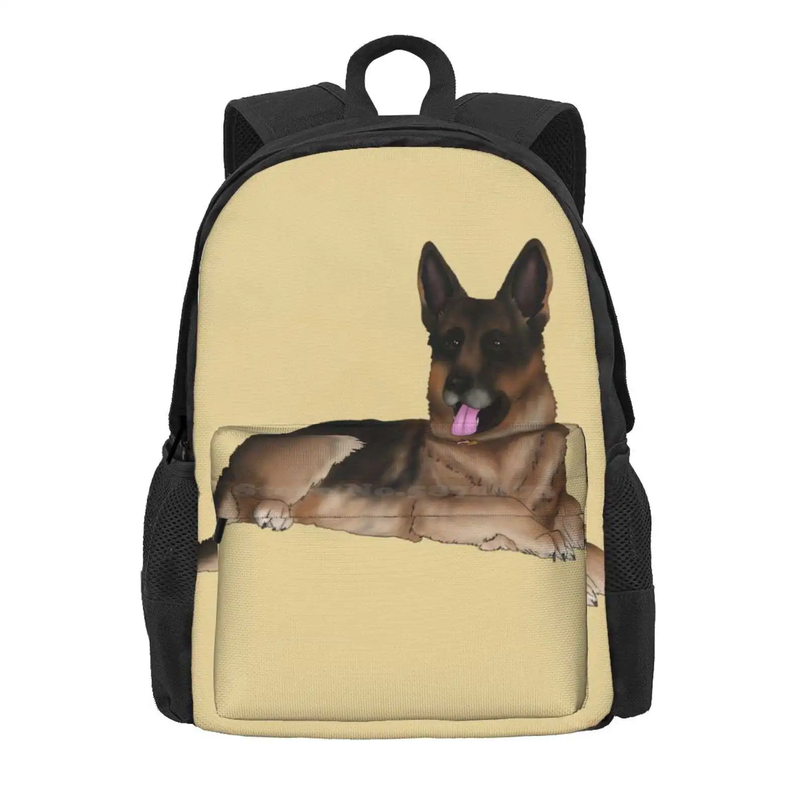 German Shepherd Hot Sale Schoolbag Backpack Fashion Bags German Shepherd Dogs Friends Furr Companion