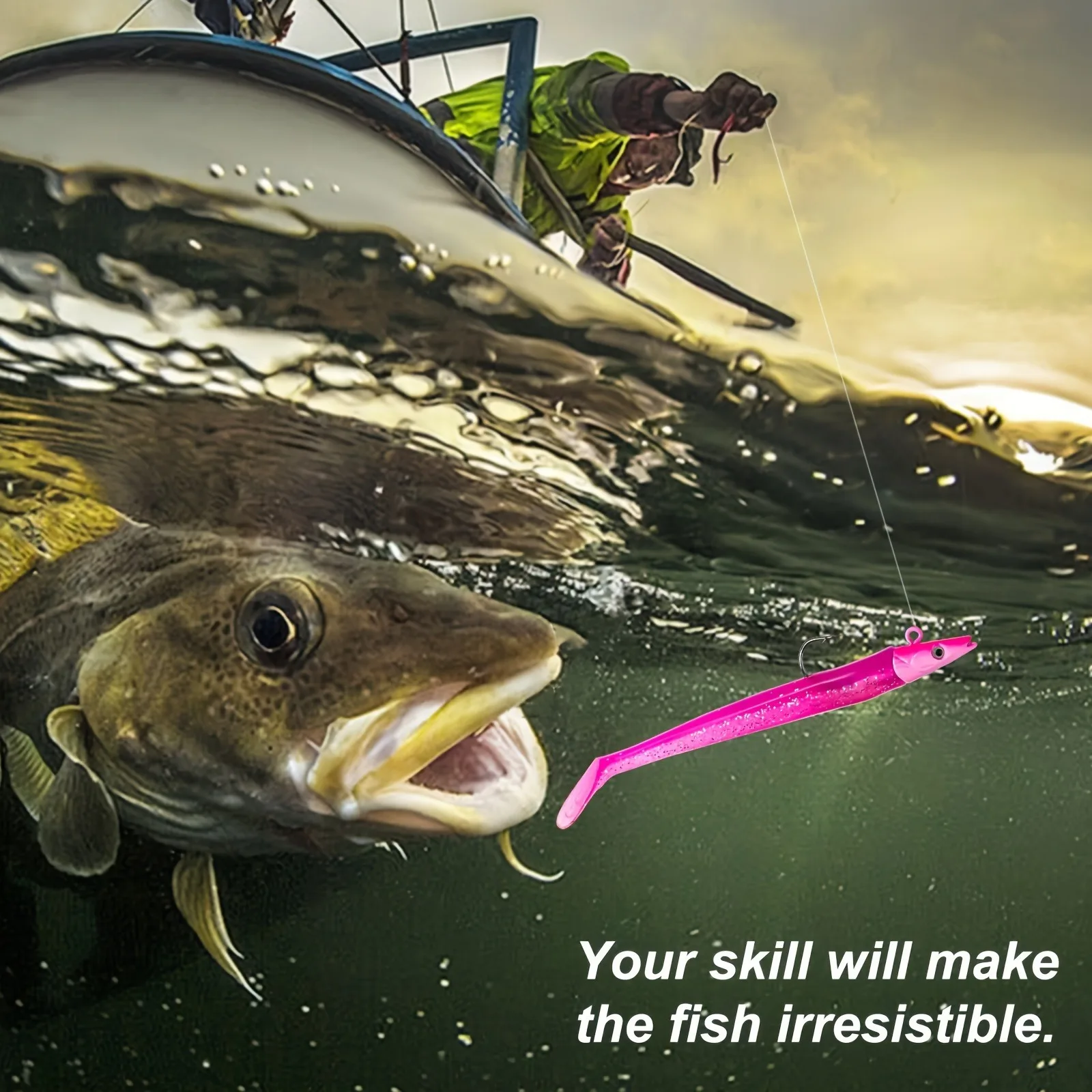 Goture 12.5cm 16g Soft T-tail Lure Built-in Lead Jig Head 3D Eyes Artificial Bait for Sea Bass Cod Trout Fishing Tackle
