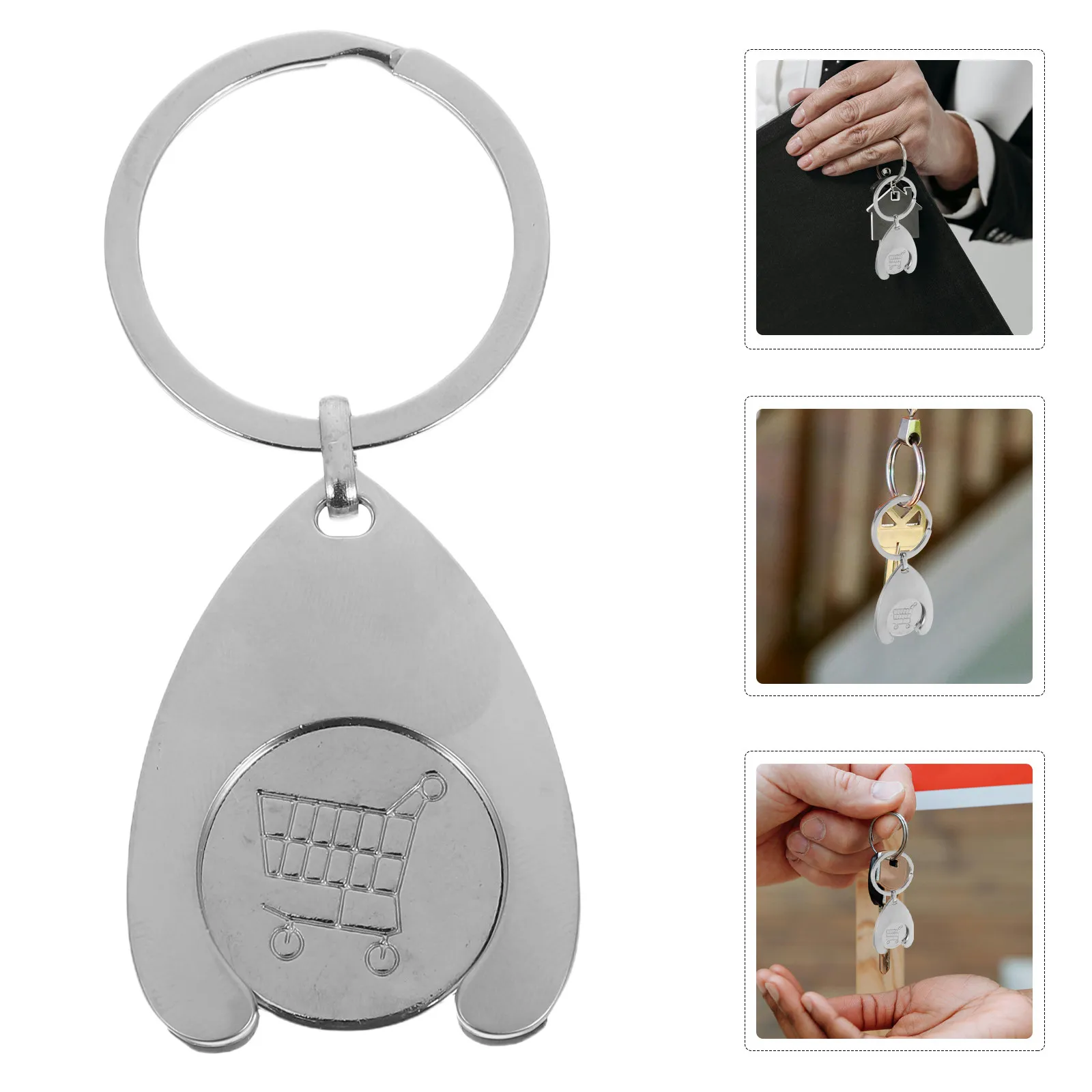 2pcs Shopping Cart Token Keychains For Grocery Trolley Keychain Cart Token Hanging Trolley Tokens Rings For Shopping Supermarket