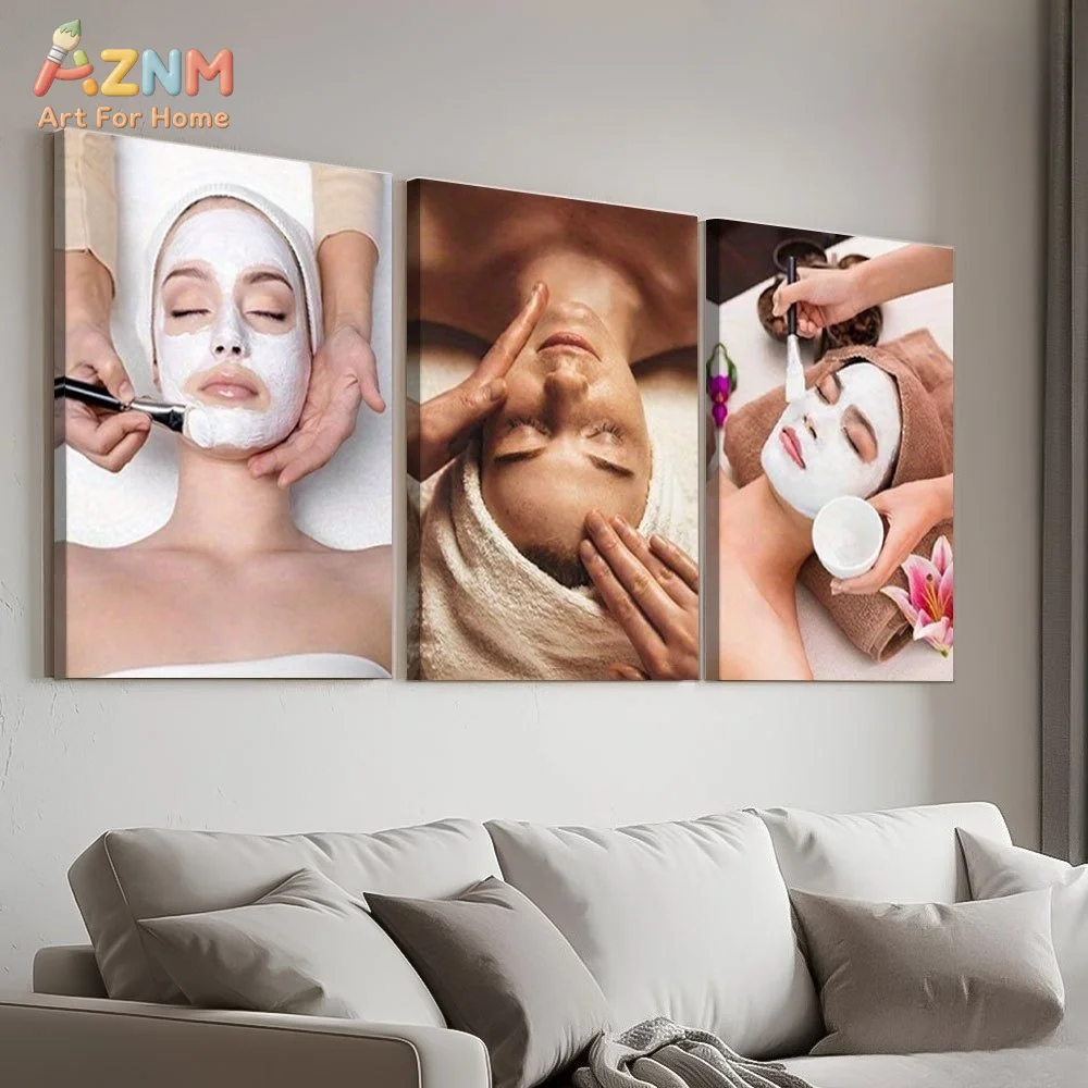 1pc/3pcs Massage Theme Canvas Poster Decor, Beauty Salon Home Decoration, Serene Beauty Theme, Beauty Salon Decor