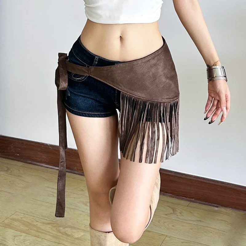 2025 Imiation irregolare Tessuto scamosciato Cinture Nappa Fascia da smoking Camicia elegante autunnale Self-tie Cinturon Ancho Corsetto Feminino