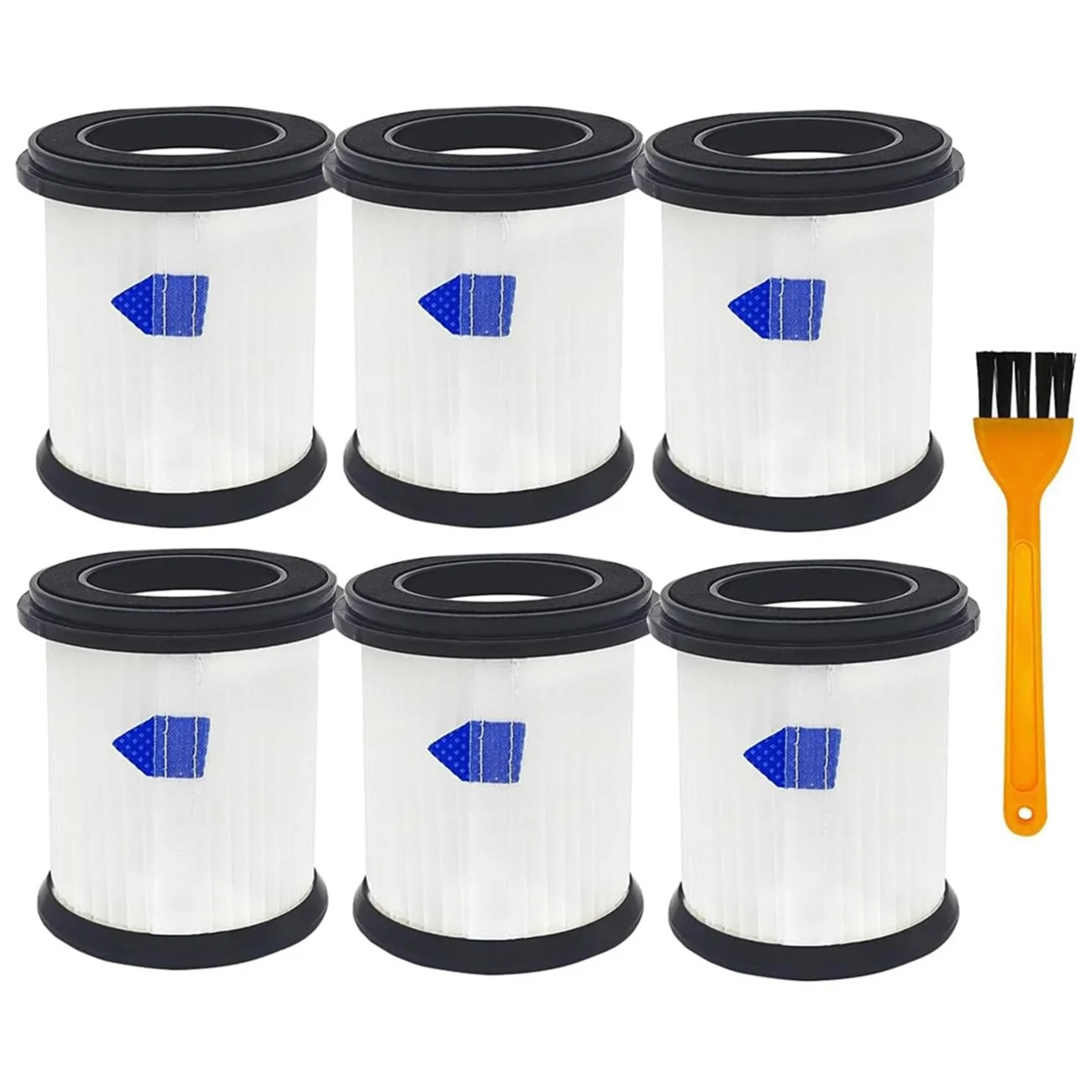 High-Efficiency Filter Replacement for INSE S6T/S6P Pro/N5 Cordless Vacuum Cleaner Filter Replacement-6Pack+1Pc Brush