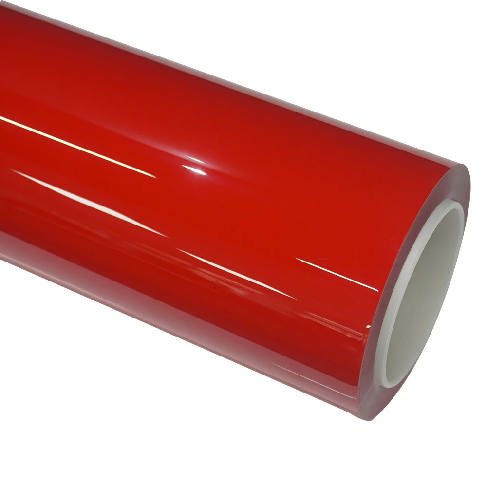 Red Removable Auto Vinyl Stretchable Premium TPU Car Wrap Easy to Install PPF Protective