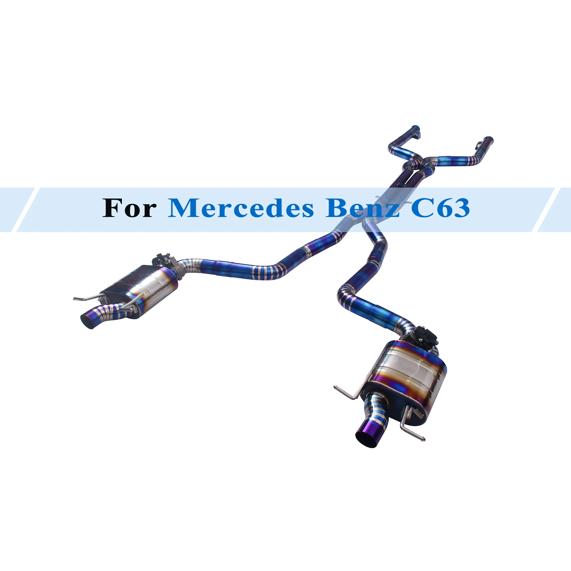 Performance Catback  Exhaust System For 2015-2019 Mercedes-Benz C63 W205 Electronic Exhaust Valved Muffler Titanium