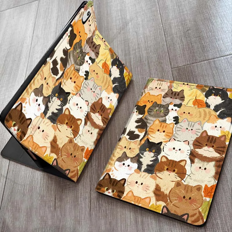 

Cartoon Anime Cat Cute For iPad Pro Air Mini 1 2 3 4 5 6 7 7th 8th 9th 10th 11th 10.2 9.7 10.5 10.9 11 12.9 Tablet Case