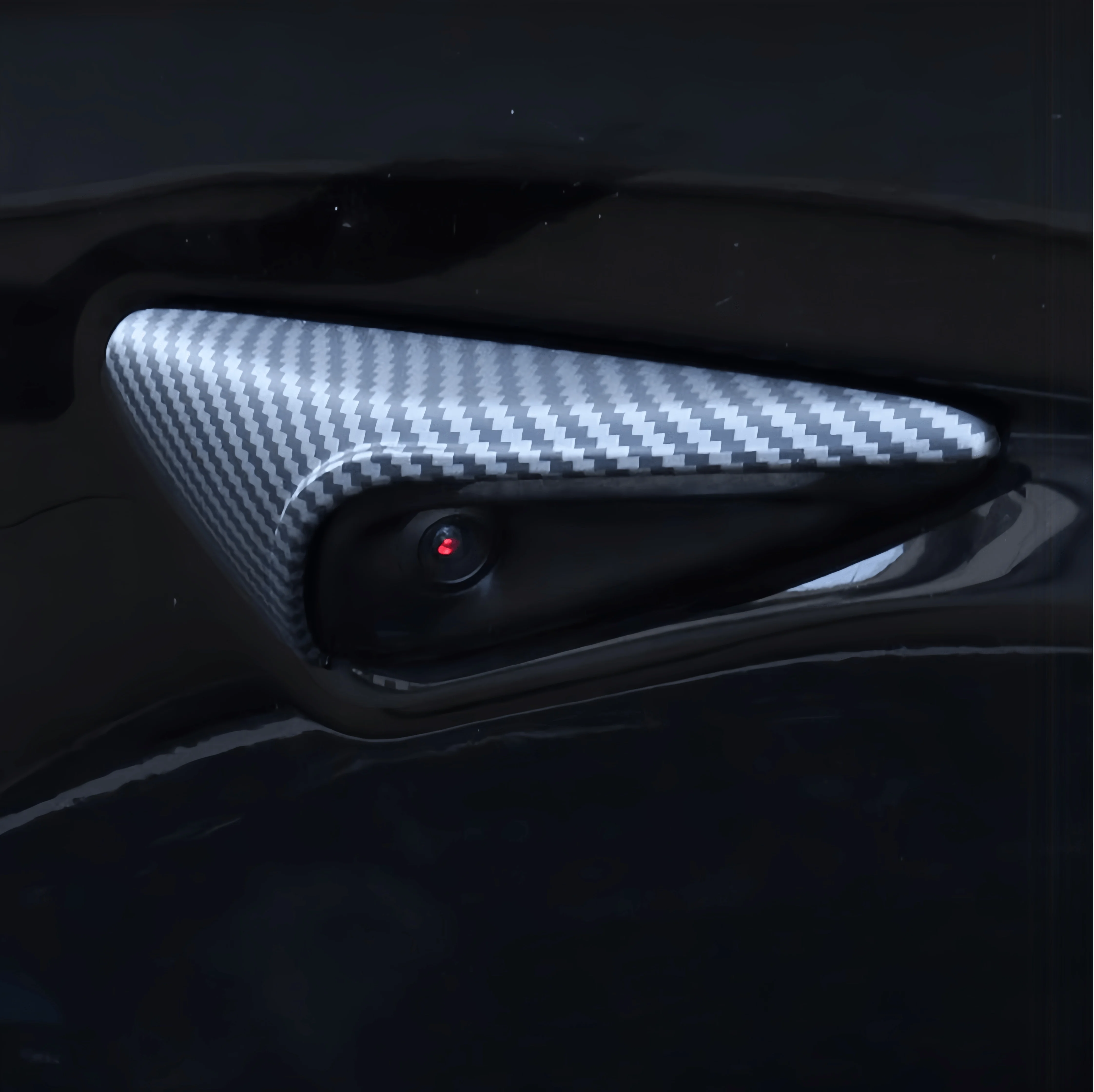 

Suitable for Tesla MODEL-3 2024 fender side camera cover decoration ABS Parts Matte Black Bright black carbon fibre 2 piece set