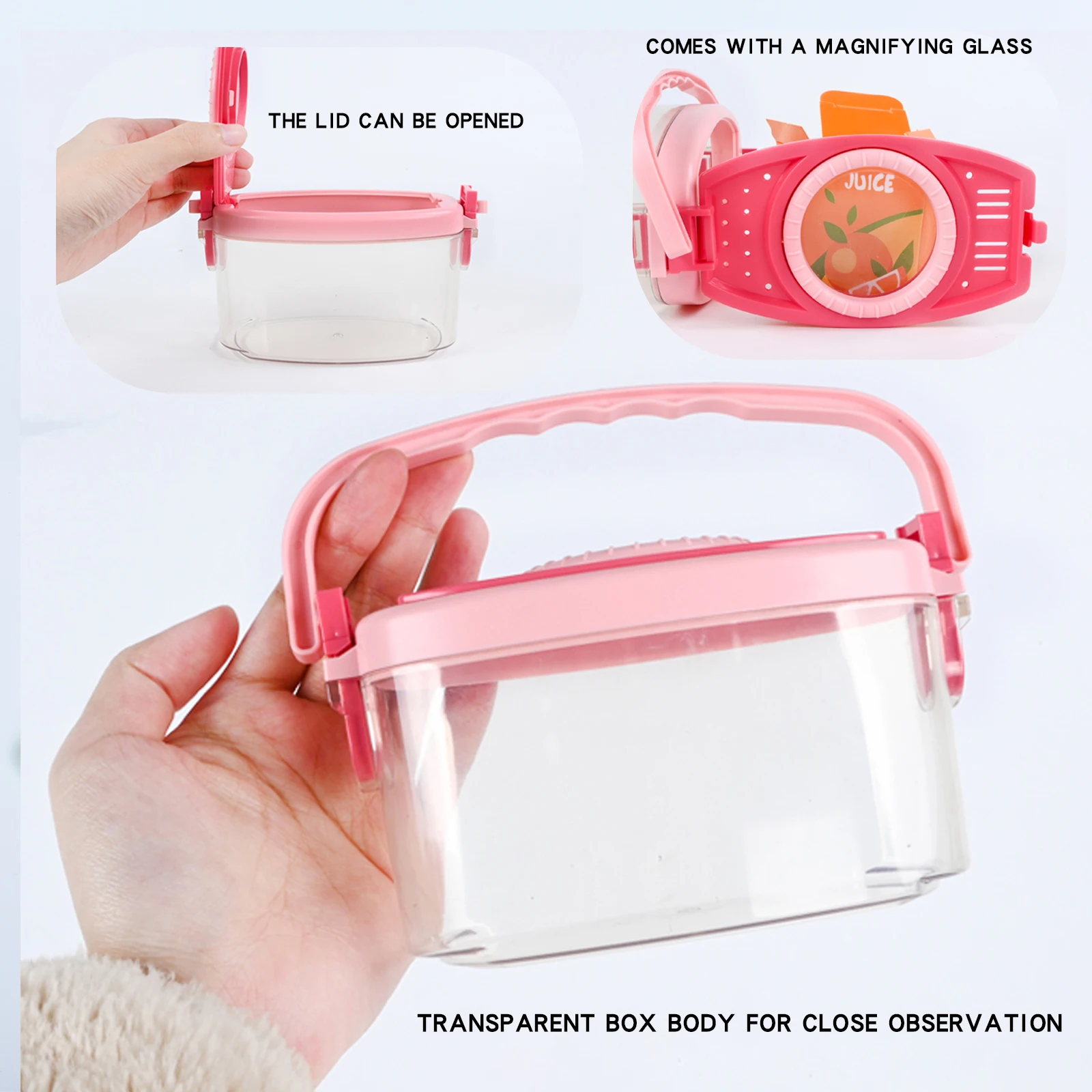 صندوق مراقبة الحشرات للأطفال، التقاط الفراشة، صيد السمك الشبكي، الاستكشاف، مشبك زجاجي مكبر، الاستكشاف الخارجي للأولاد