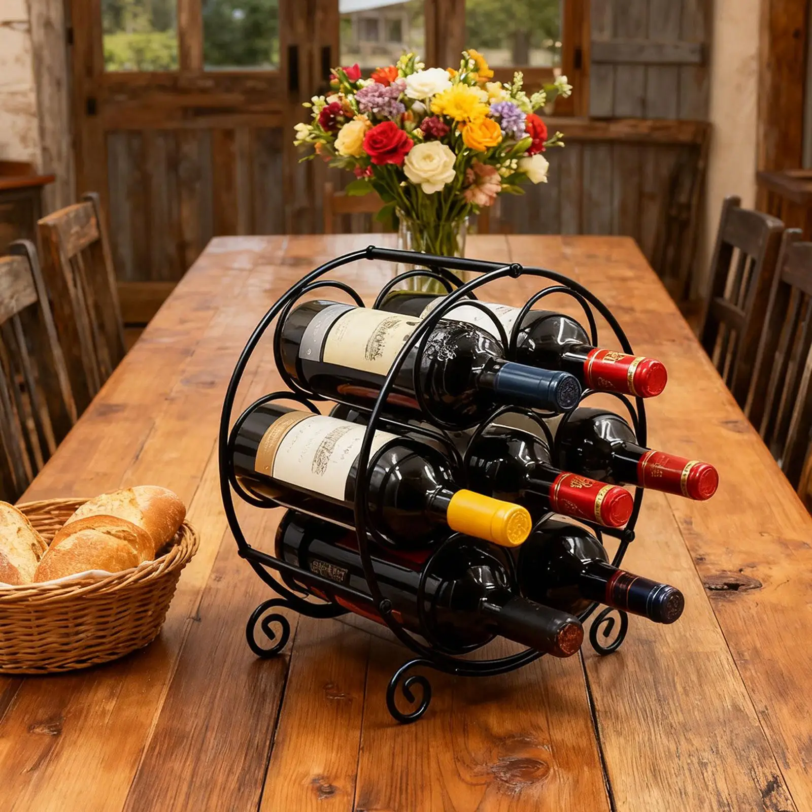 

Wine Bottle Holder, Compact Metal Space Saving Drink Organizer Bottle Holder for Restaurant Cabinet