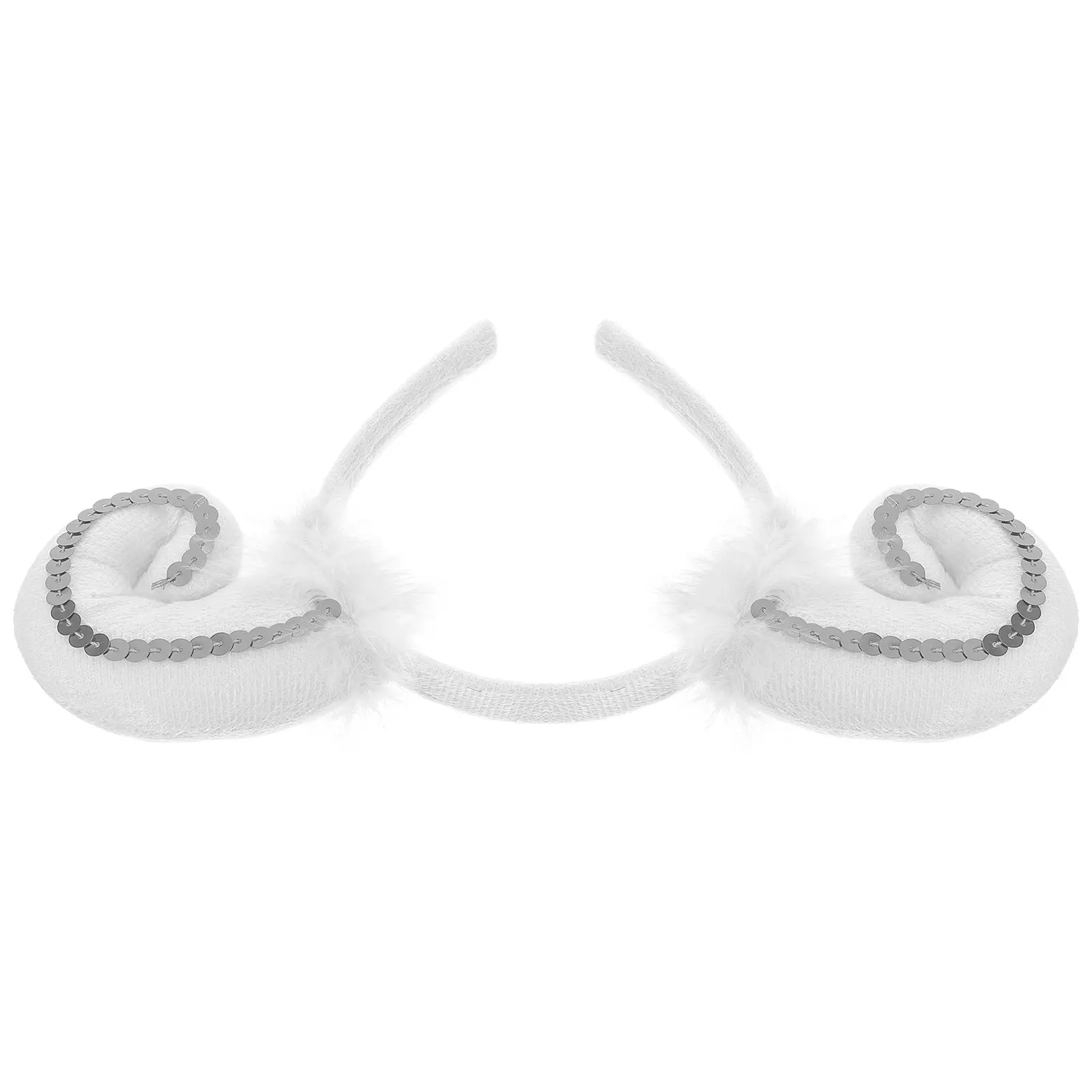 Sheep Ears Headband Shiny Curled Cartoon Hair Hoop for Masquerade Carnival Dance Show Birthday Party Gift Lovely Comfortable