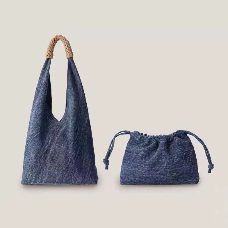 Borsa a tracolla alla moda borsa a tracolla in tela da Cowboy nuova portatile borsa ascellare coreana per il tempo libero borsa a tracolla di