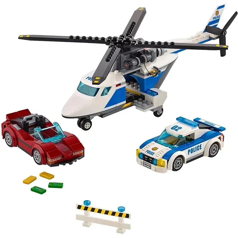 Compatible MOC Sets City Series Building Blocks Police High-speed Chase Prisoner Police Car Children's Toys Assembling Gift
