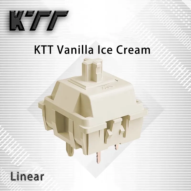 KTT Vanilla Ice Cream HiFi Switch For Mechanical Keyboard Content Linear 5 Pins POK Axis 43g