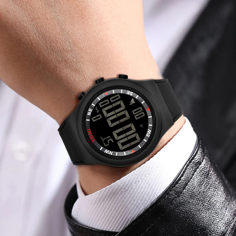 TOMI Men Night Light Digital Electronic Watch Fashion Simple Multi functional Outdoor Military Men Sports Watch Student Watch