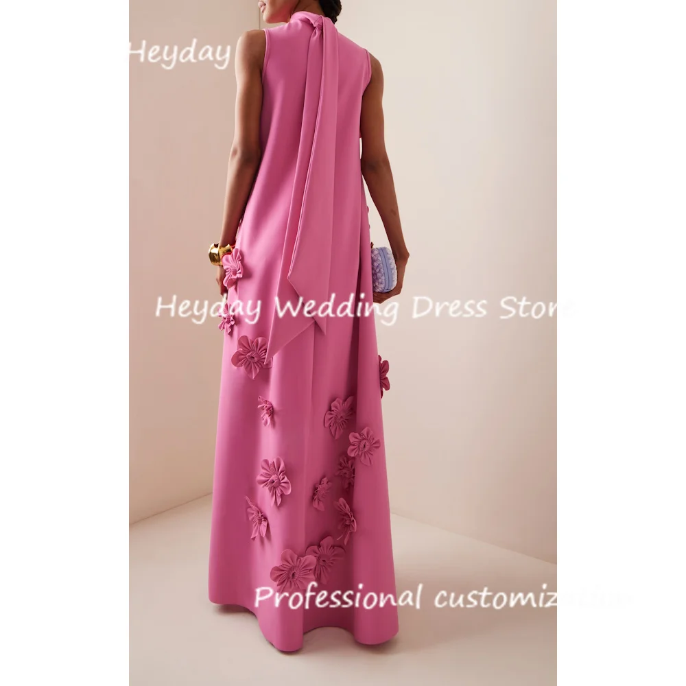 Heyday Crepe O-Neck A-Line Floor-length Dresses Apppliques Classics Draped Formal Occasion Evening Party Pretty Dresses 2024