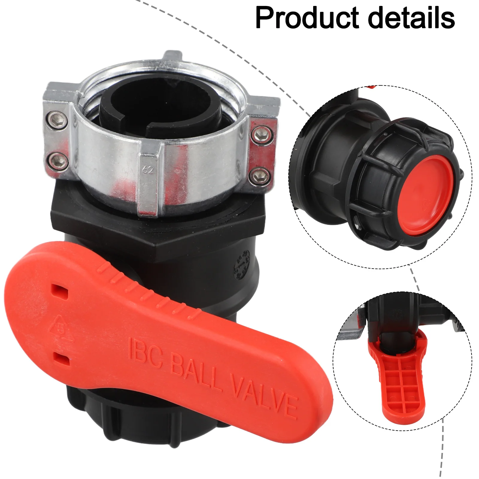 

62 мм водопроводный кран IBC, адаптер, клапан резервуара, кислотостойкий, щелочной, высокая механическая прочность для кислотных жидкостей