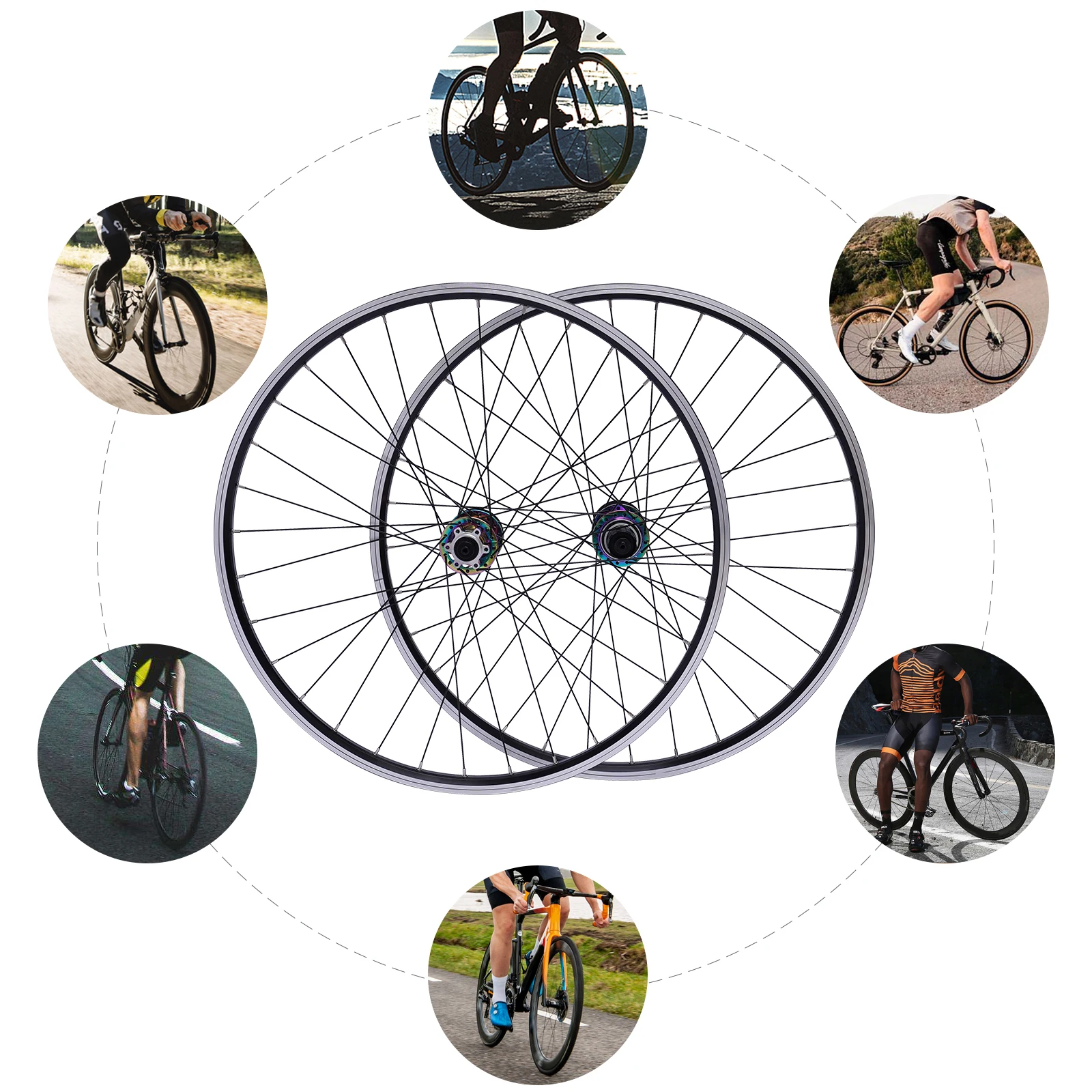 مجموعة عجلات الدراجة الجبلية 27.5 بوصة، فرامل قرصية بحافة من سبائك الألومنيوم عجلات MTB تناسب كاسيت 7-11 سرعات، عجلات أمامية وخلفية سريعة الإصدار