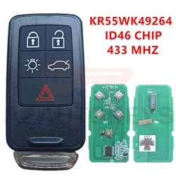 A2AUTOKEYS KR55WK49264 ID46 433 MHZ Auto Car Remote Smart Control Key Non-Keyless Card For Volvo S60 S60L S80 XC60 XC70 V40 V60