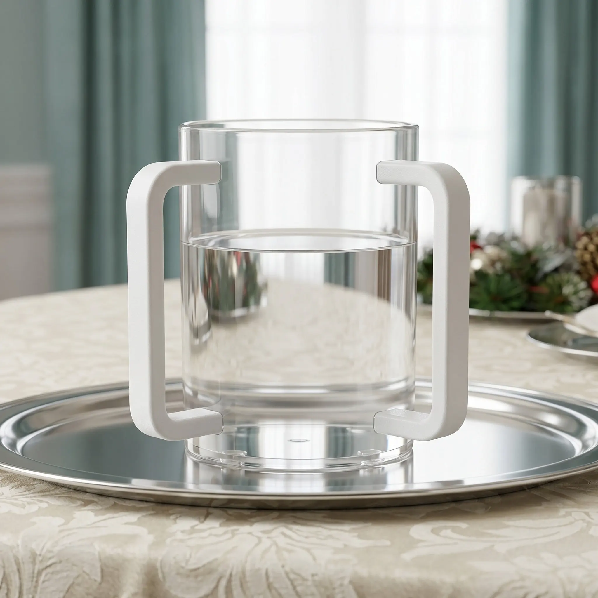 Yadayim Washing Cup Dual White Handles 950Ml 5.3 Unbreakable Hand Washing Cup Jewish Ritual Shabbat Passover Judaica