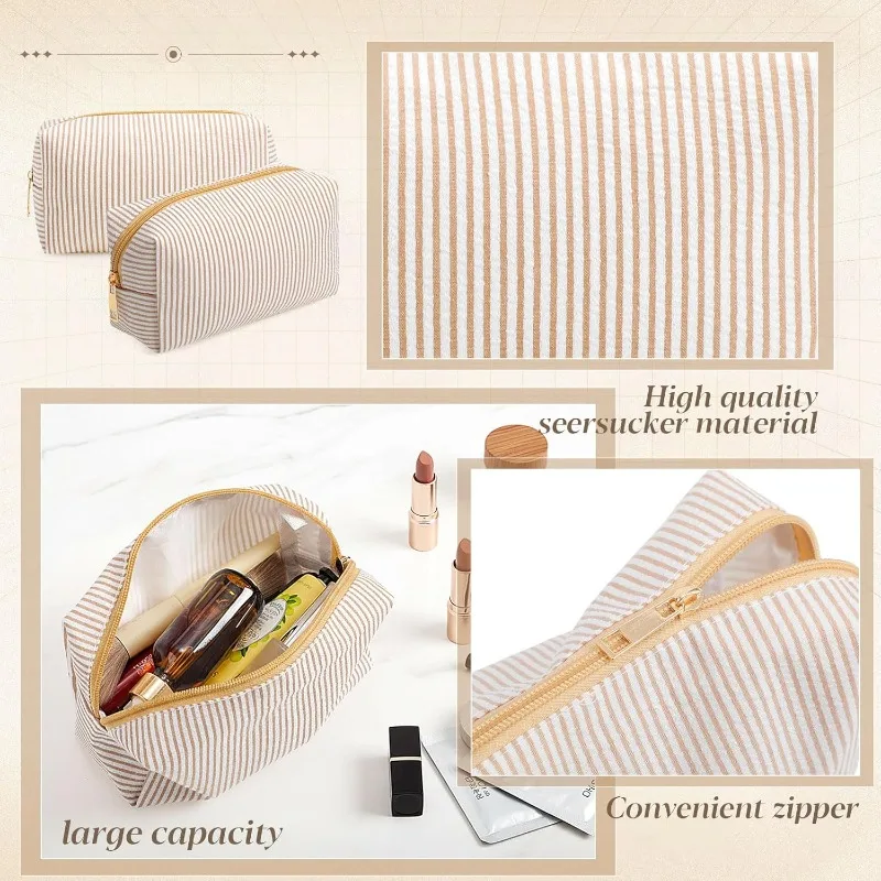 Corduroy Travel Makeup Bag Portable Cosmetic Storage Organizer Zipper Pouch for Women Toiletry Bag