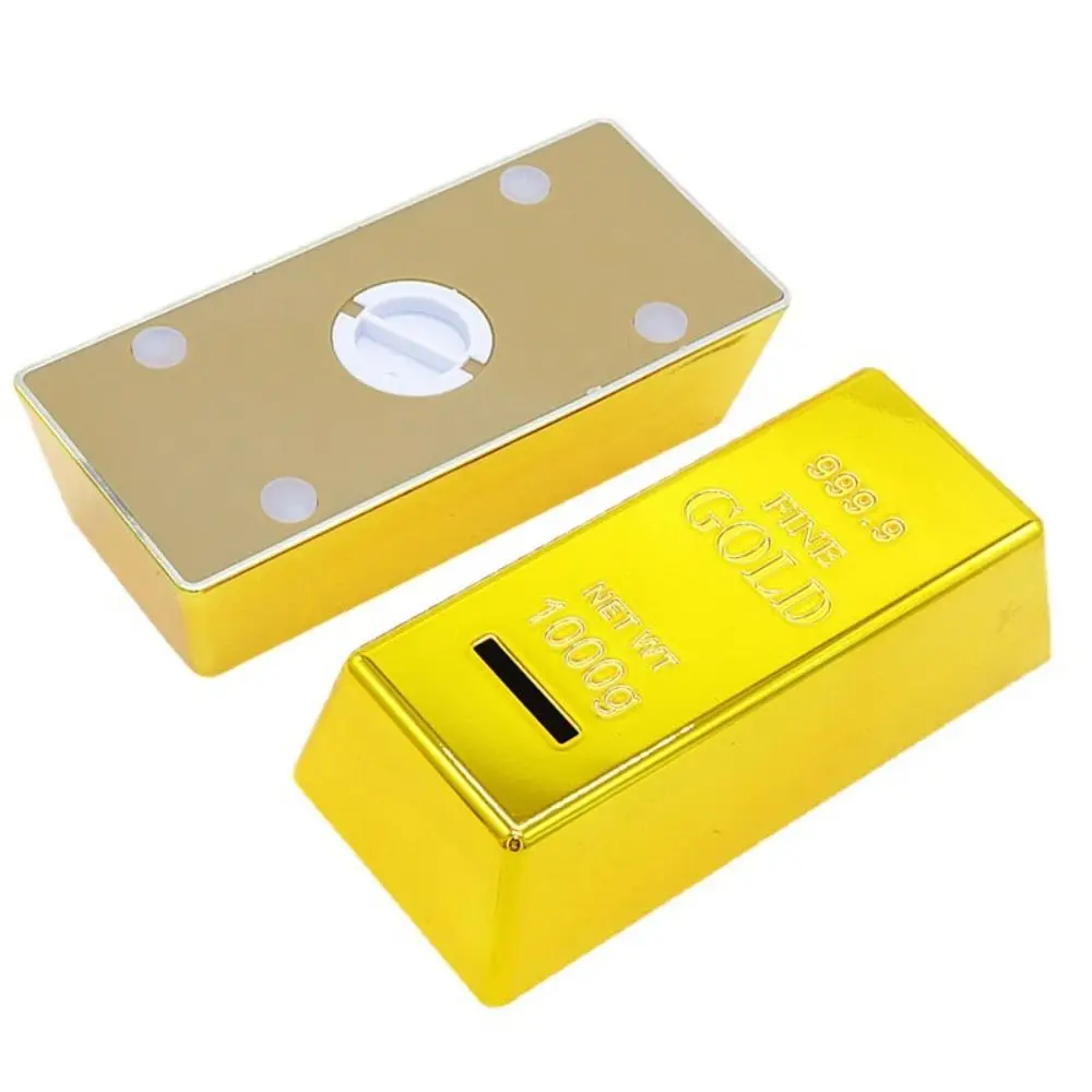 Nieuwe Gold Bullion Bar Spaarpot Simulatie Plastic Muntautomaat Bullion Spaarpot Vakantiecadeau Geldbesparende Case