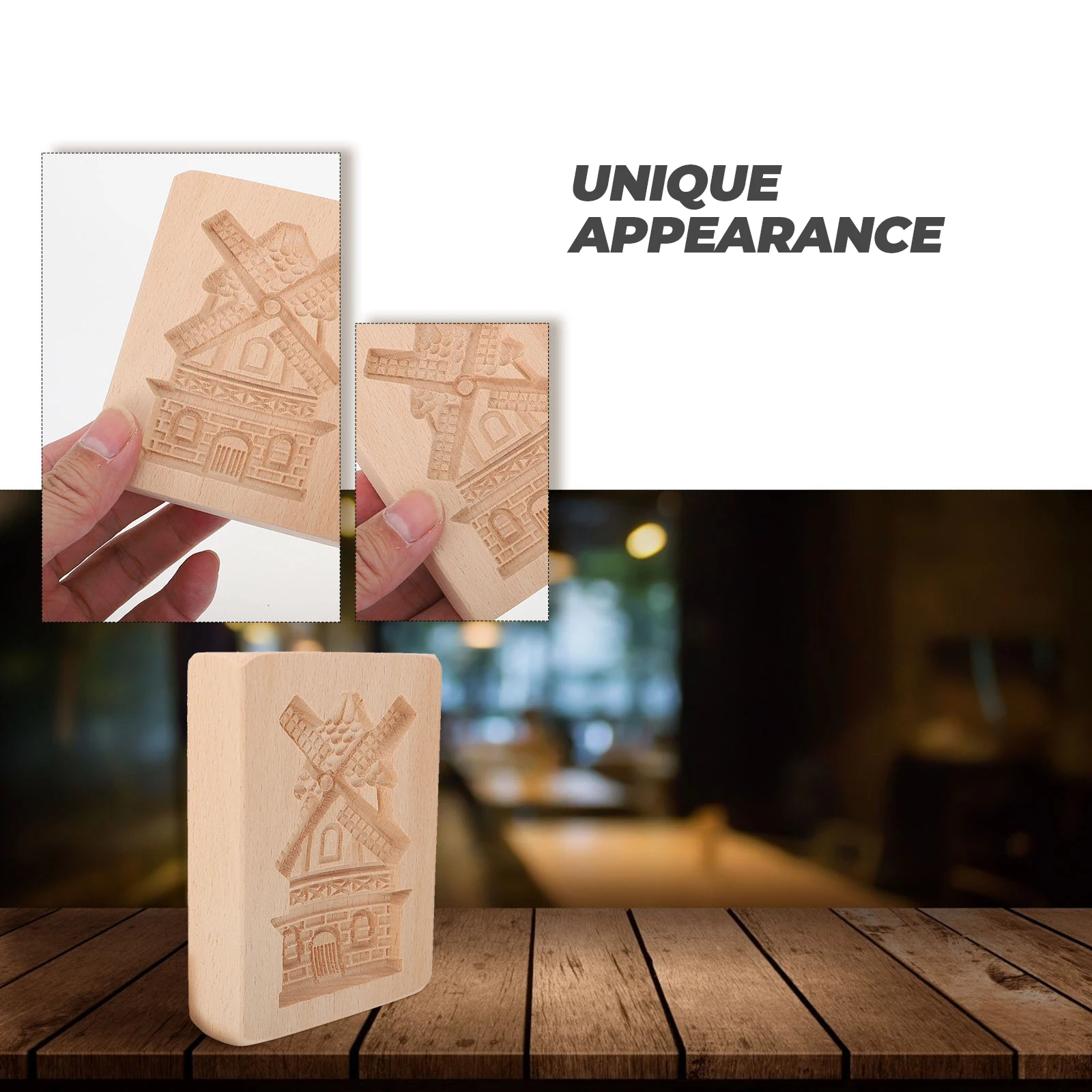 

Wooden Cookie Baking Mold Creative Embossing Fondant Stamper Lovely Shape Food Grade Safe Easy Clean DIY Maker Gift