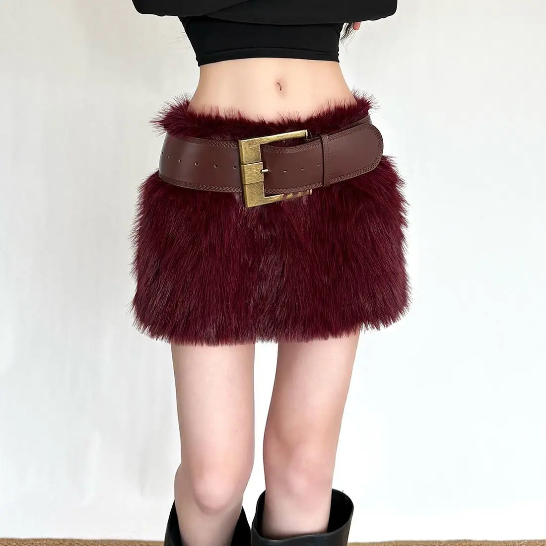 Spice Girl Sexy Hairy Skirt Nightclub Style Fashion Street Style Women's Skirt