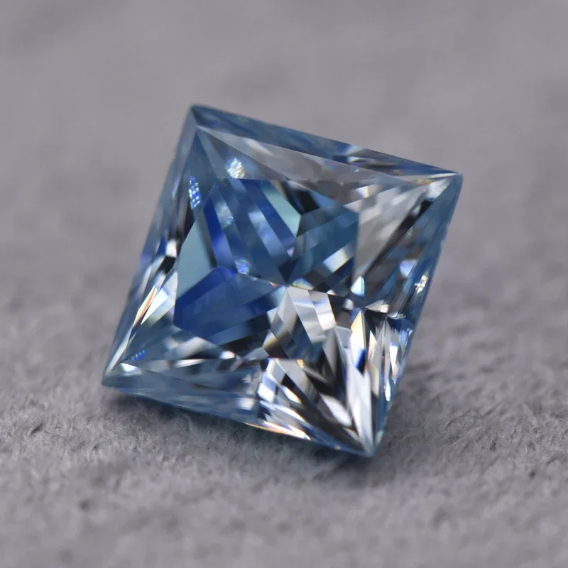 Moissanit Prinzessinnen-Schliff Eisblau Laborgezüchteter DIY-Charms Edelstein Schmuckherstellungsmaterial mit Zertifikat – Detail 4