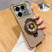 Glitter Shockproof Plating Gyro Bracket phone holder Case on For Funda Infinix Note 40 Pro + Note40 Pro Plus 4G 5G Stand Cover