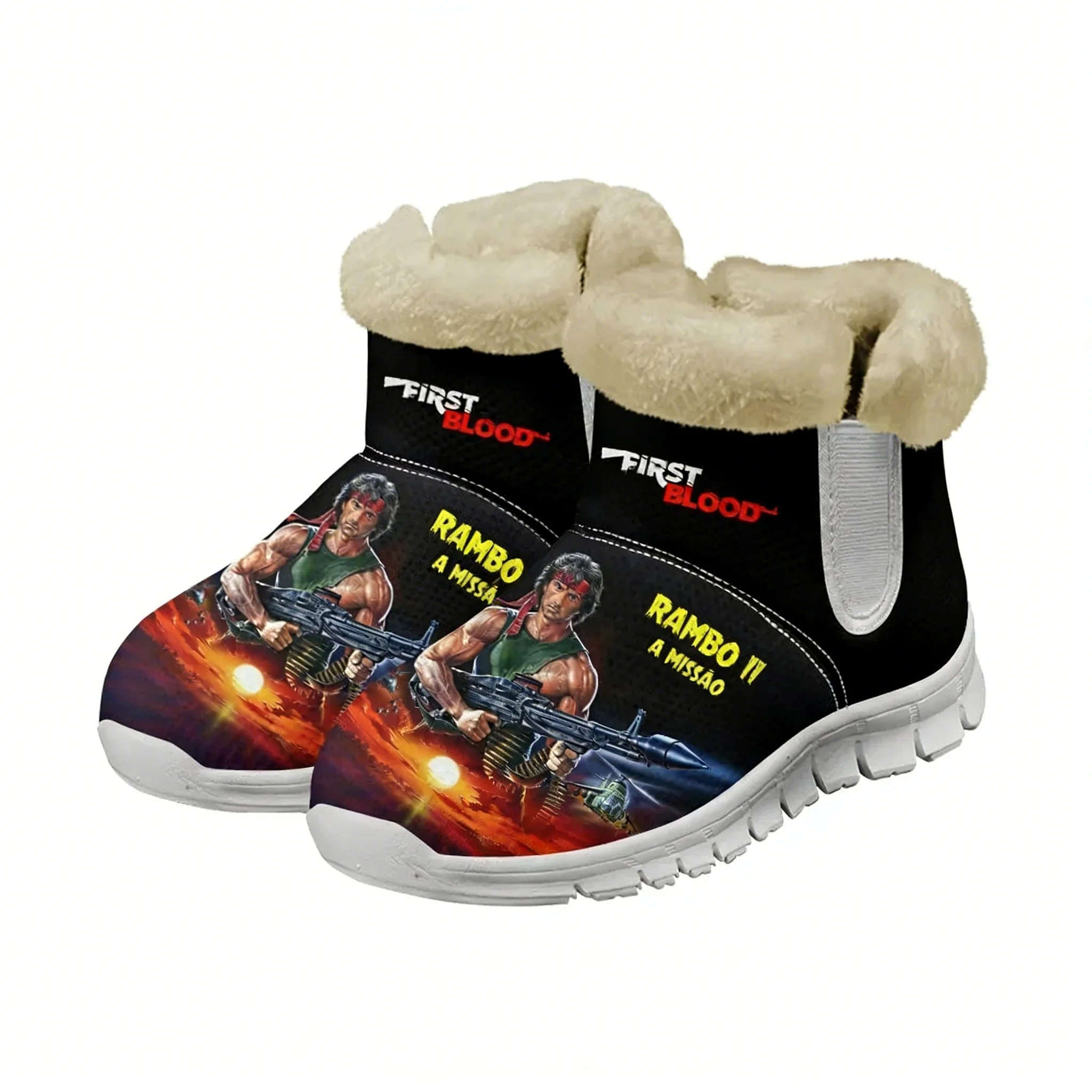 Botas de nieve John Rambo F-First B-Blood para hombre, mujer y adolescente, zapatos deportivos informales, ligeros y personalizados que mantienen el calor