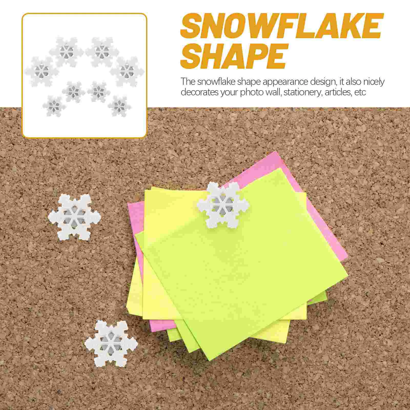 30 Pcs Christmas Decoration Pushpin Clear Thumb Tacks Poster Office Snowflake Shaped Short Hair