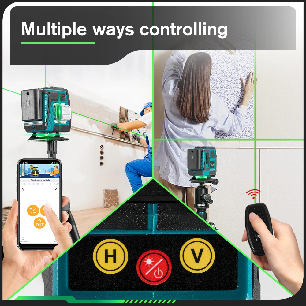 HGLINE 3D Laser Level 12 Lines Mini leveling Tool Power Display Automatic 360℃ Horizontal And Vertical Cross Laser Machine
