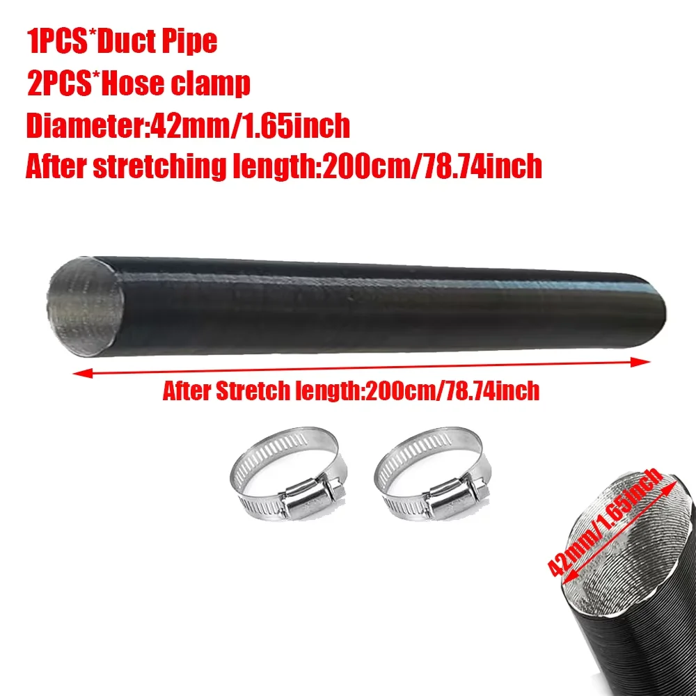Diesel Parking Heater Duct Connector Set 42mm T Splitter And 42-75mm Reducer Warm Air Outlet Pipe Fitting for RV Van Truck