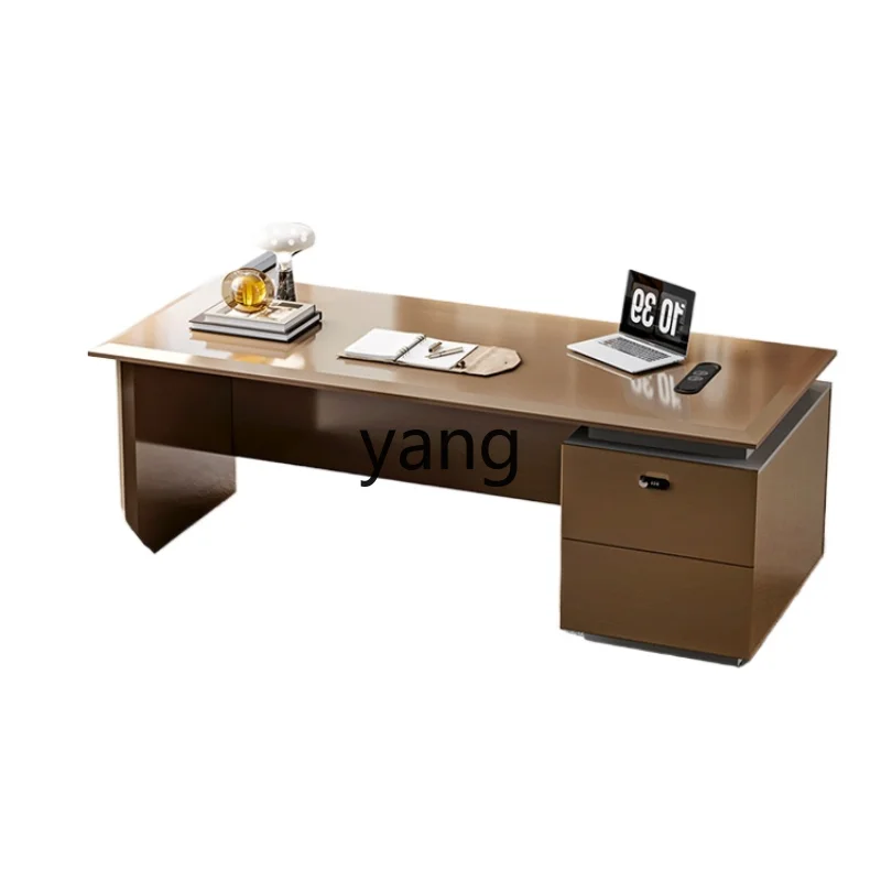 

Yjq Office Boss Desk Light Luxury High-End Manager President Office Desk and Chair Combination Simple