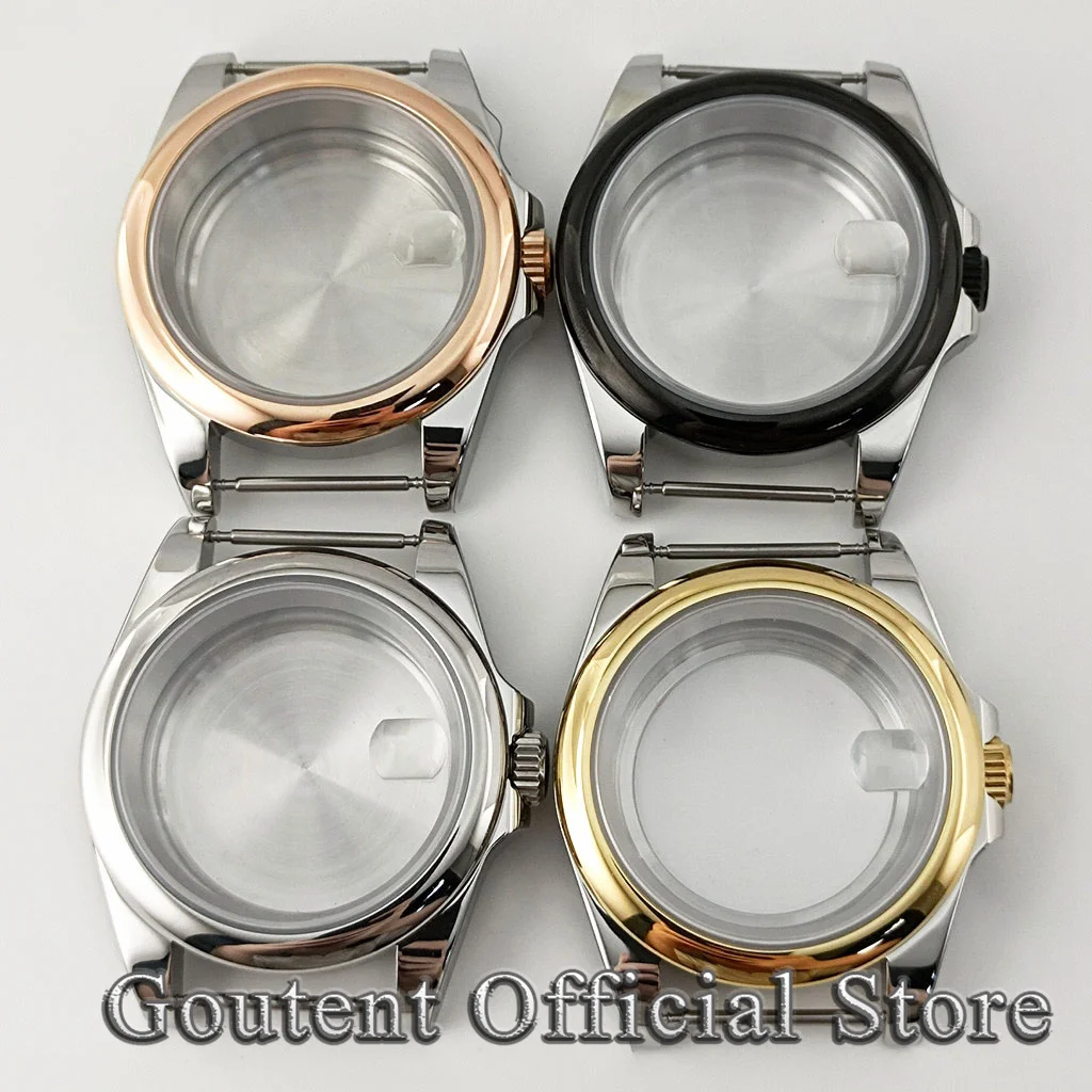 

Goutent 36/39mm Silver Gold Black Polish Sapphire Round Watch Case Fit NH34 NH35 NH36 ETA 2824 PT5000 ST2130 Automatic Movement