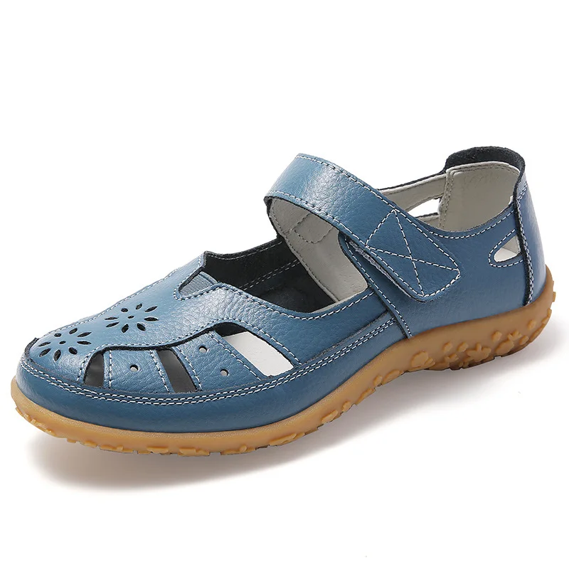 

Sandals Summer Breathable Leather Slippers Women Fashion Non-Slip Casual Roman Shoes Ladies Sandals on Sale Off White Shose