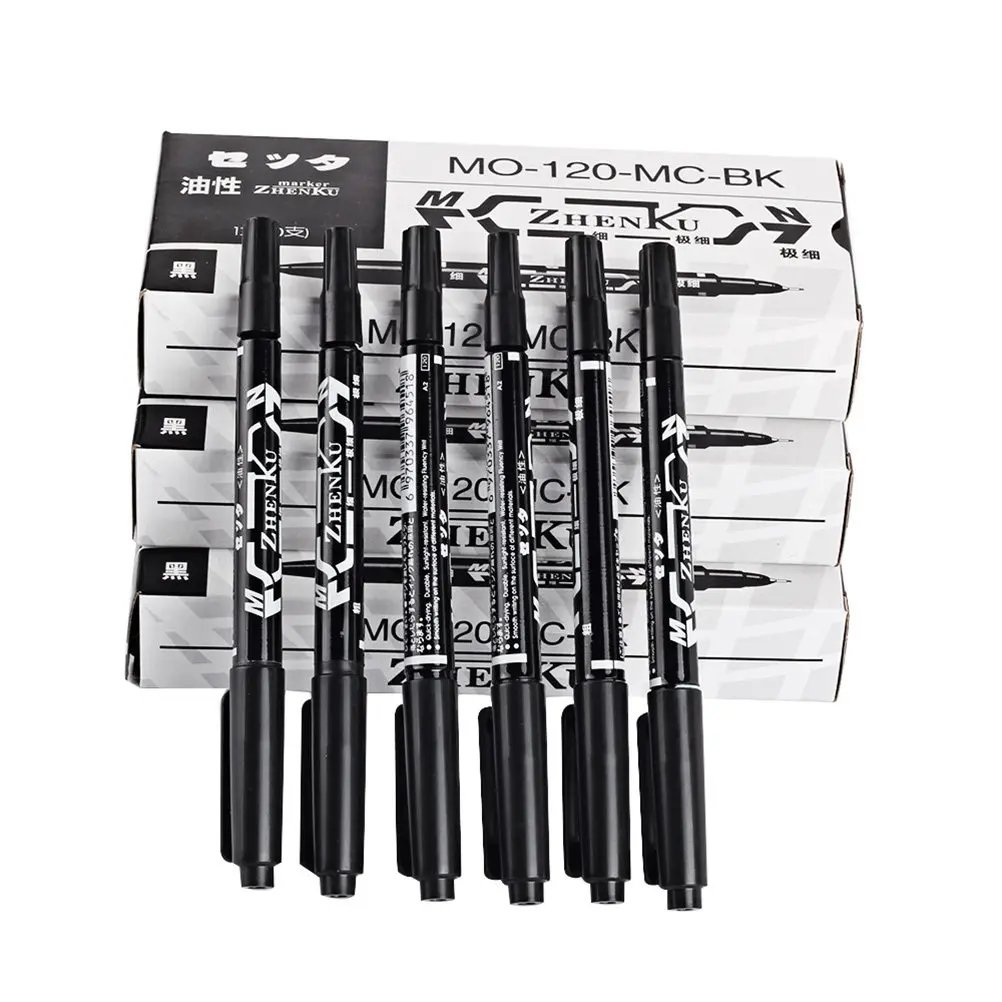 

10Pcs Skin Marking Pen for Tattoo Artists Double Ended Drawing Pen with Vibrant Smudge Resistant Ink Fine Line Precision Tip