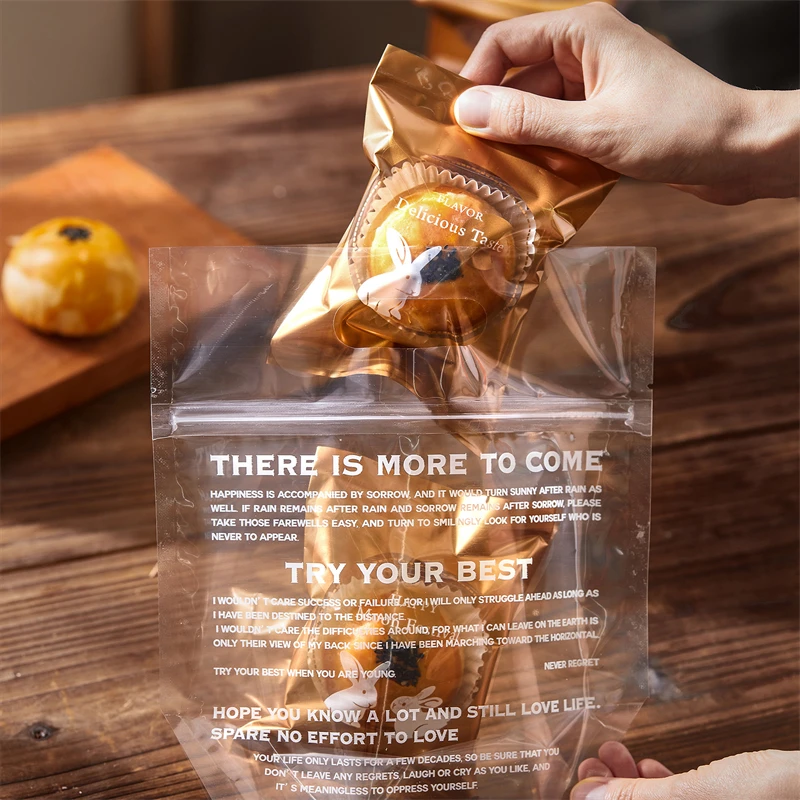 LBSISI Life 50pcs Handle Bread Toast Plastic Packing Bags Donut Pastry Cookie Clear Packing For Bakery Party Gift Wedding