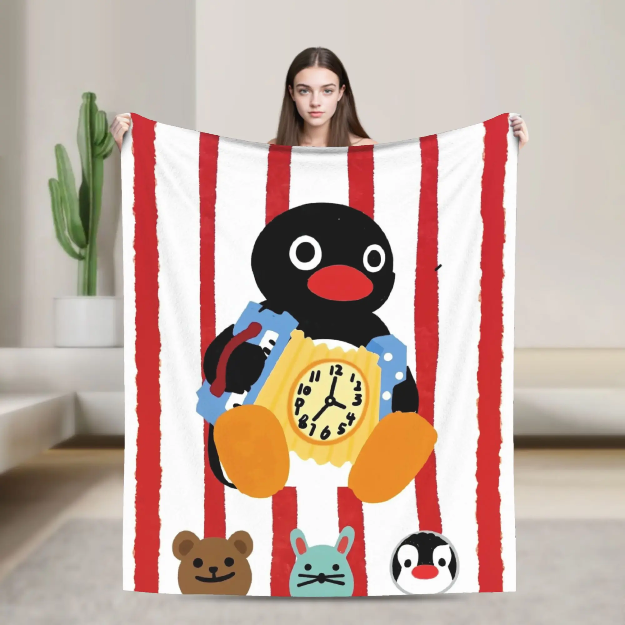 Pingu Penguin Blanket Quality Super Soft  Throw Blanket Winter Child Bedroom Funny Bedspread