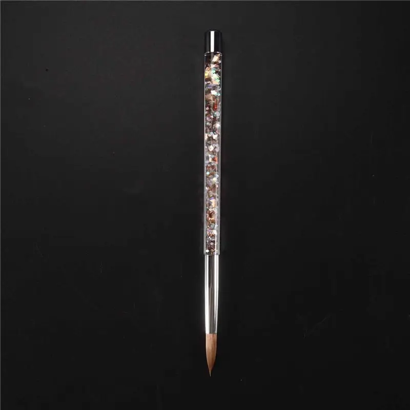 ABIT 1Pc Rose Gold Kolinsky Sable Acrylic Nail Brush With Liquid Flow Glitter Nail Art Brush For Nail Art Tool