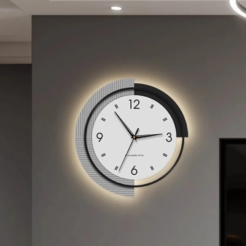 Light Luxury Led Wall Watch Modern Silent Fashion Design Creative Aesthetic Clock Wall Cartoon Interior Horloge Murale Decor